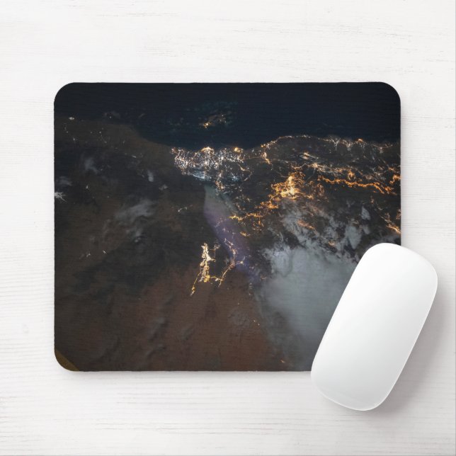 The City Lights Of Jazan And Its Suburbs Mouse Pad (With Mouse)