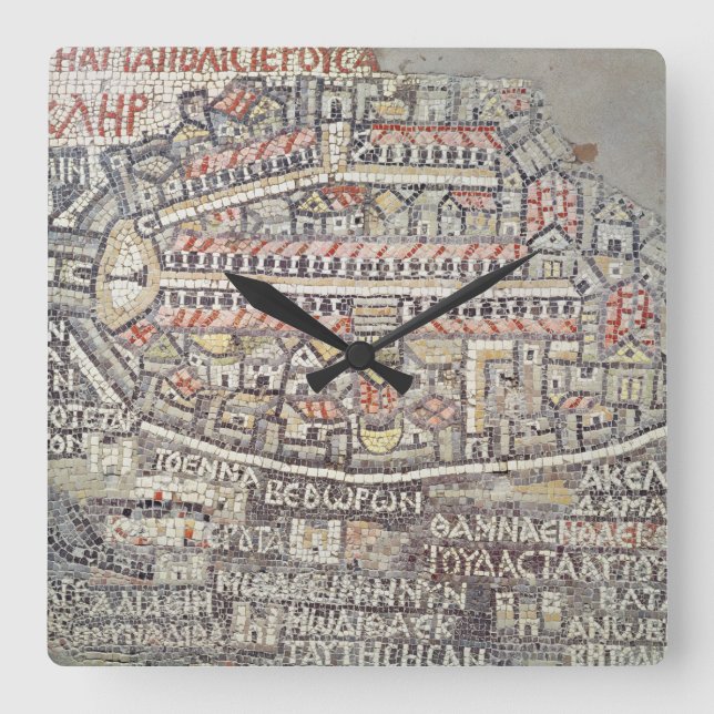 The City of Jerusalem and the surrounding area Square Wall Clock (Front)