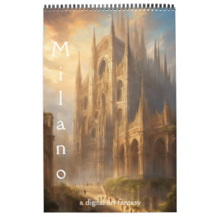 The city of Milan, fantasy in digital art, Calendar