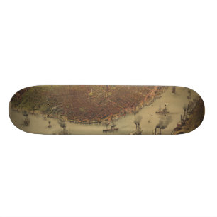 The City of New Orleans Louisiana from 1885 Skateboard