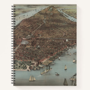 The City of New York 1883 (Colour Lithograph) Notebook
