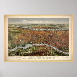 The City of Philadelphia by Currier & Ives (1875) Poster