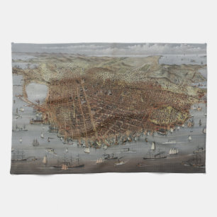 The City of San Francisco California from 1878 Tea Towel