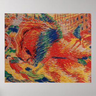 The City Rises, 1911 (tempera on card) Poster