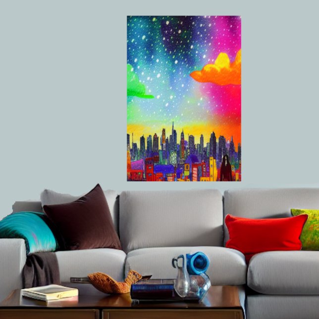 The city under the starry night | AI Art Poster (Creator Uploaded)