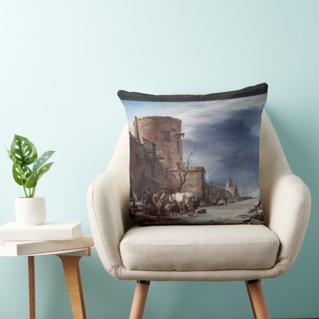 The City Wall of Haarlem in the Winter Cushion (Chair)