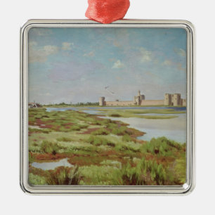 The City Walls of Aigues-Mortes, 1867 Metal Tree Decoration