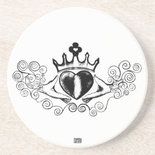 The Claddagh (Black) Coaster