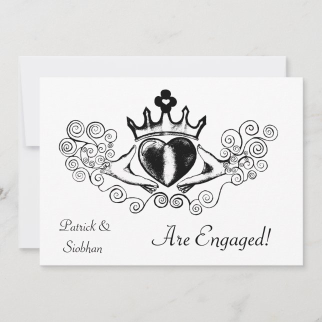 The Claddagh (Black) Invitation (Front)