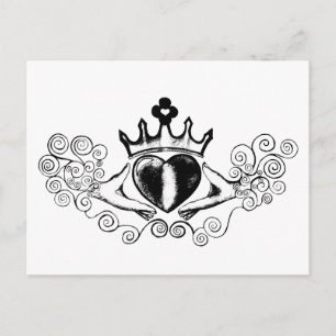 The Claddagh (Black) Postcard