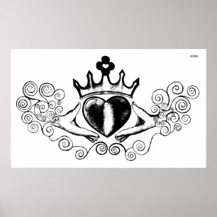 The Claddagh (Black) Poster