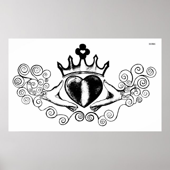 The Claddagh (Black) Poster (Front)