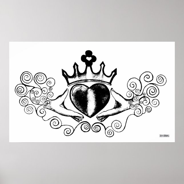 The Claddagh (Black) Poster (Front)