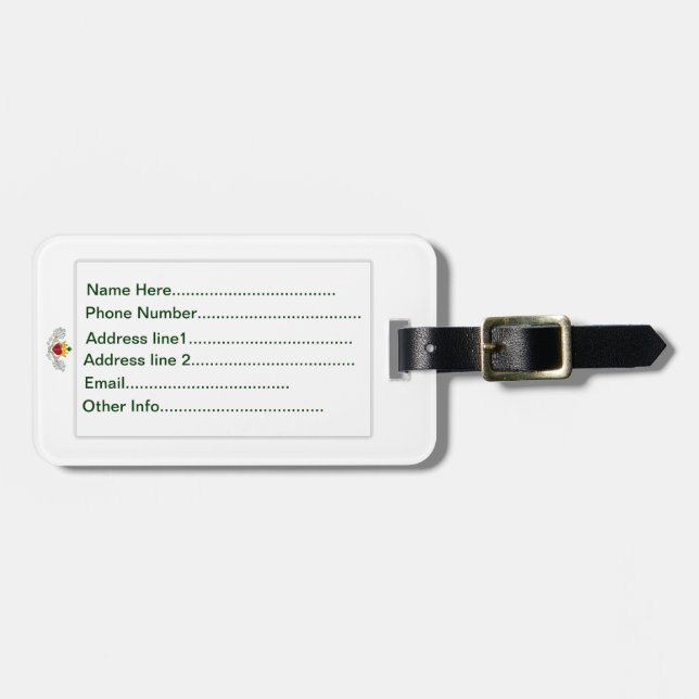 The Claddagh (Full Colour) Luggage Tag (Front Horizontal)
