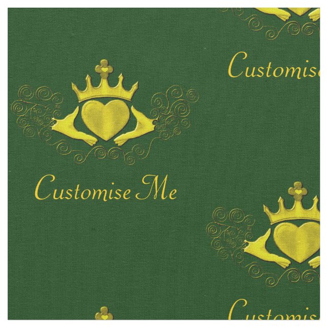 The Claddagh (Gold) Fabric (Close Up)