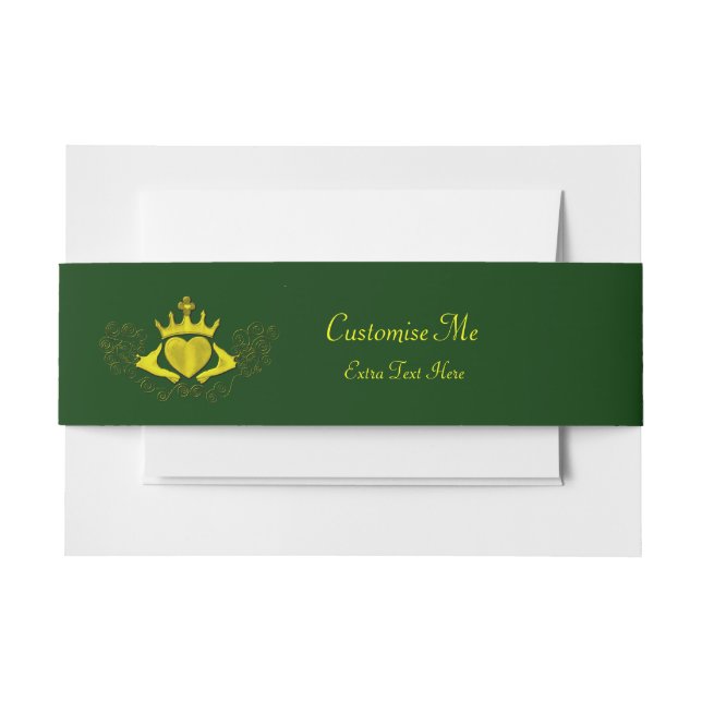 The Claddagh (Gold) Invitation Belly Band (Front Example)