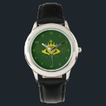 The Claddagh (Gold) Watch<br><div class="desc">The Claddagh's distinctive design features two hands clasping a heart, and usually surmounted by a crown. The elements of this symbol are often said to correspond to the qualities of love (the heart), friendship (the hands), and loyalty (the crown). Often given in ring form, the Claddagh may be used for...</div>