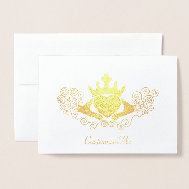 The Claddagh (Golden) Foil Card (Front With Envelope)
