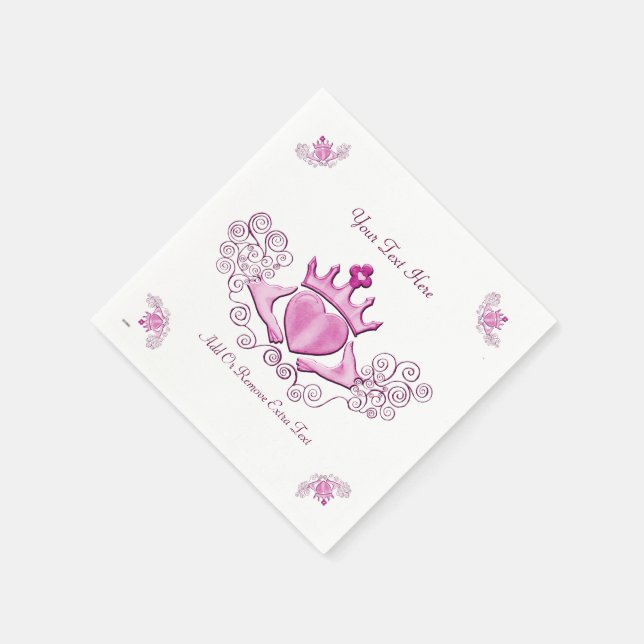 The Claddagh (Pink) Napkin (Corner)