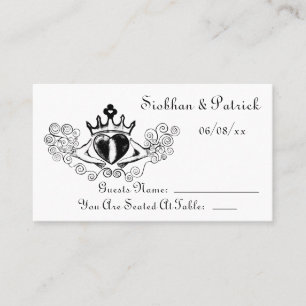 The Claddagh Placement Cards (Black) (Wedding)