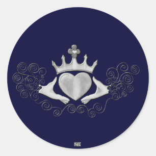 The Claddagh (Silver) Classic Round Sticker