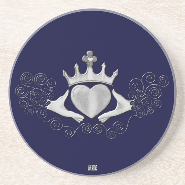 The Claddagh (Silver) Coaster (Front)