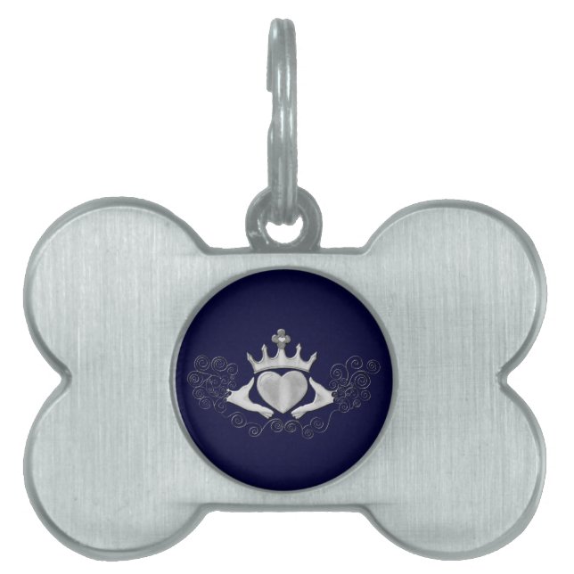 The Claddagh (Silver) Pet Name Tag (Front)