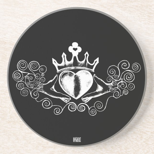 The Claddagh (White) Coaster (Front)