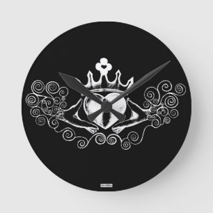 The Claddagh (White) Round Clock