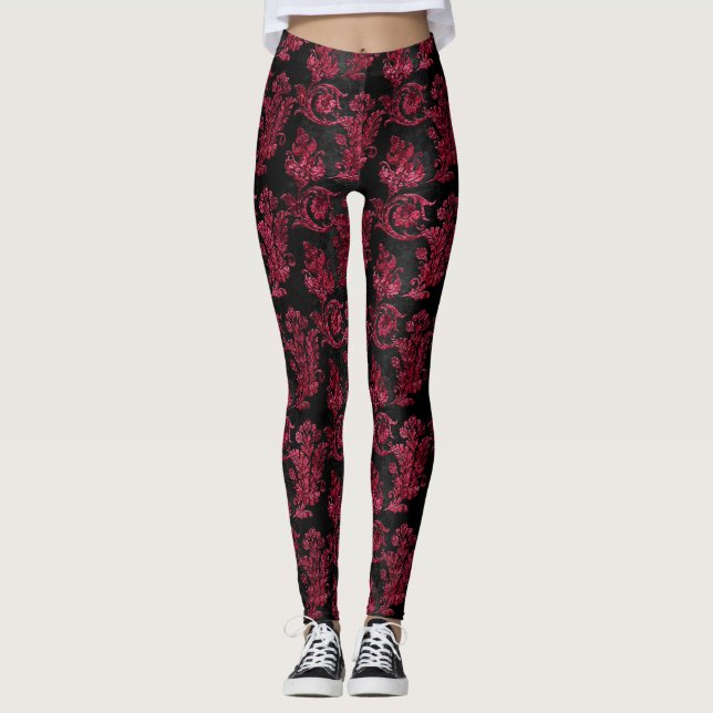 The Claret Velvet  Series Design 4  Leggings (Front)