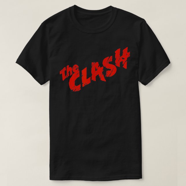 The Clash u2013 Scratched Red Logo  T-Shirt (Design Front)