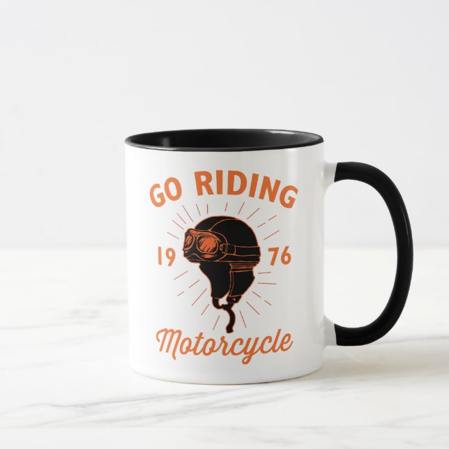 The Classic Motorbike Rider Helmet Mug (Right)