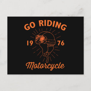 The Classic Motorbike Rider Helmet Postcard