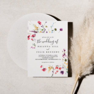 The Classic Wild Colourful Floral Wedding Of Invitation