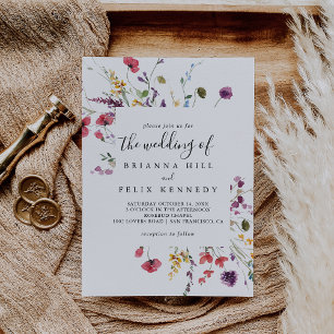 The Classic Wild Colourful Floral Wedding Of Invitation