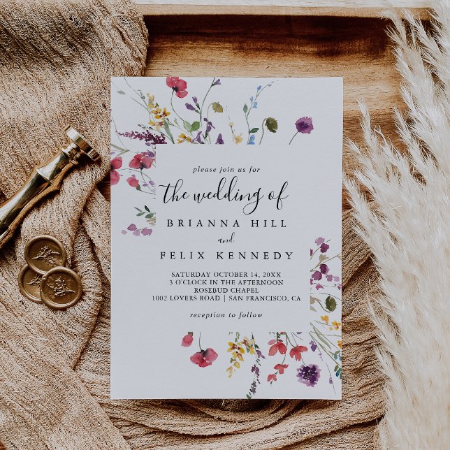 The Classic Wild Colourful Floral Wedding Of Invitation (Creator Uploaded)