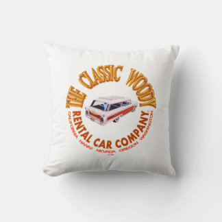 The Classic Woody Rental Car Company Logo Pillow