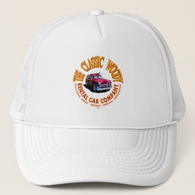 The Classic Woody Rental Car Company Logo Ver2.0 Trucker Hat (Front)