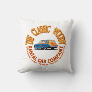 The Classic Woody Rental Car Company Logo Ver 4.0 Cushion