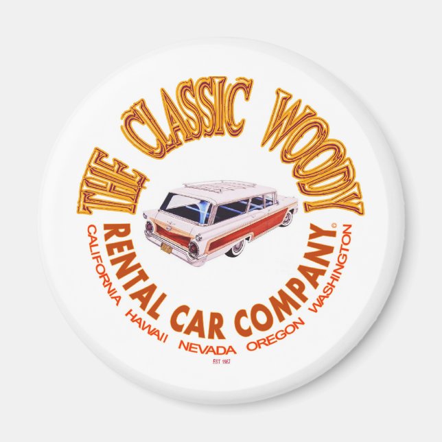 The Classic Woody Rental Car Company Magnet (Front)