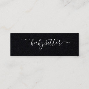 The Classy Basic Minimalist Babysitter Au Pair Mini Business Card