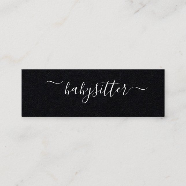 The Classy Basic Minimalist Babysitter Au Pair Mini Business Card (Front)