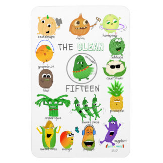 The Clean 15 illustrated list - 2017 (labelled) Magnet
