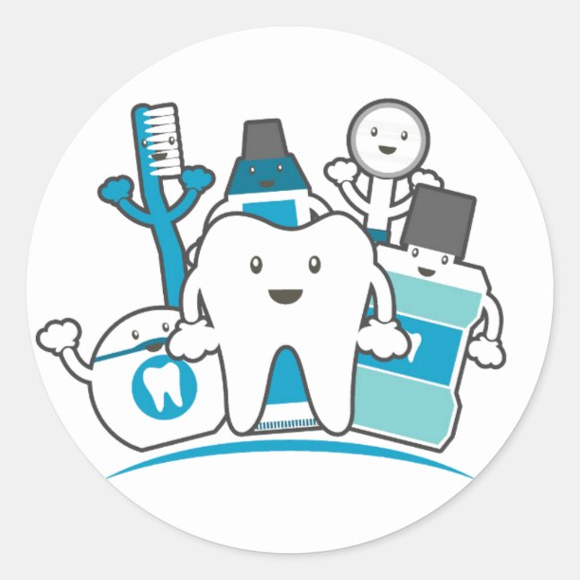 The Clean Teeth Gang Classic Round Sticker (Front)