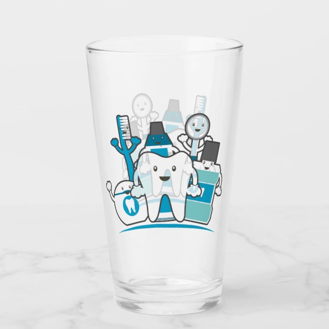 The Clean Teeth Gang Glass (Front)