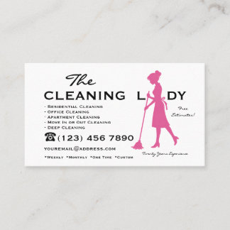 The Cleaning Lady House Janitorial Services Business Card