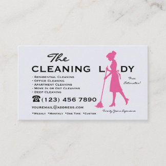 The Cleaning Lady House Janitorial Services Business Card