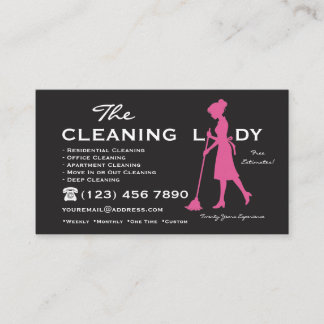 The Cleaning Lady House Janitorial Services Business Card
