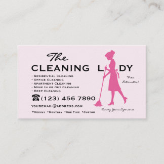 The Cleaning Lady House Janitorial Services Business Card