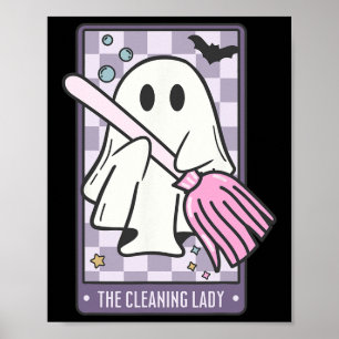 The Cleaning Lady Tarot Card Halloween Housekeeper Poster